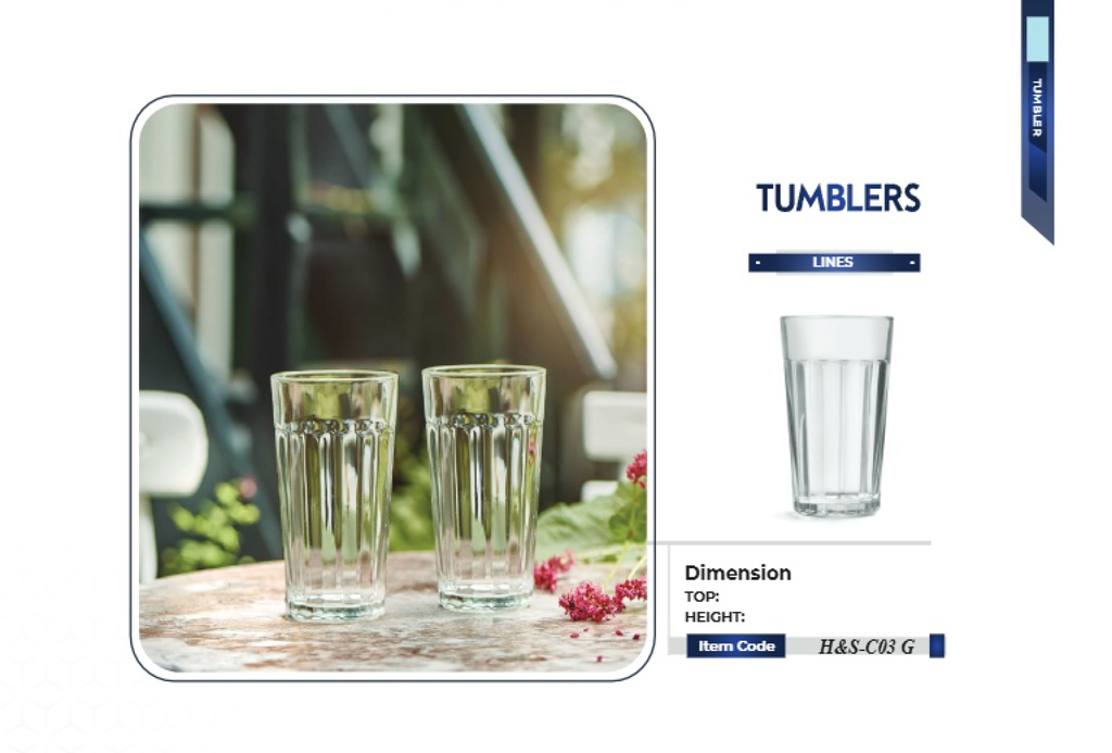 Tumbler Glass 6pcs Set ( H&S-C03g) 