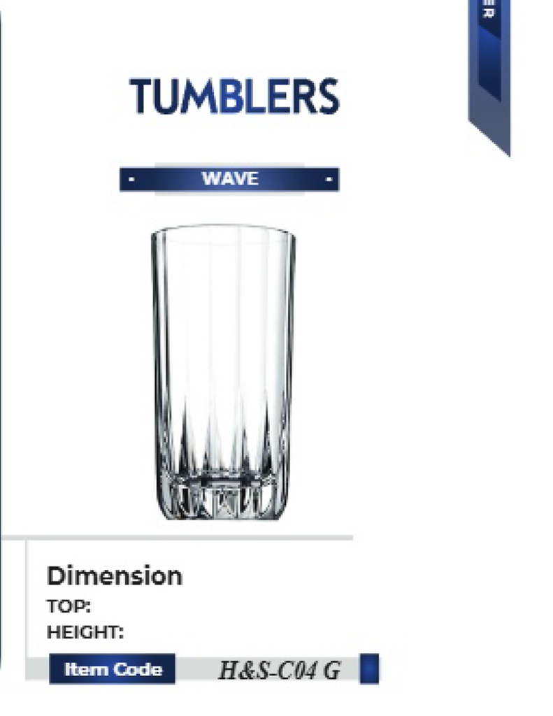 Tumbler Glass set 6pcs ( H&S - C04G ) 