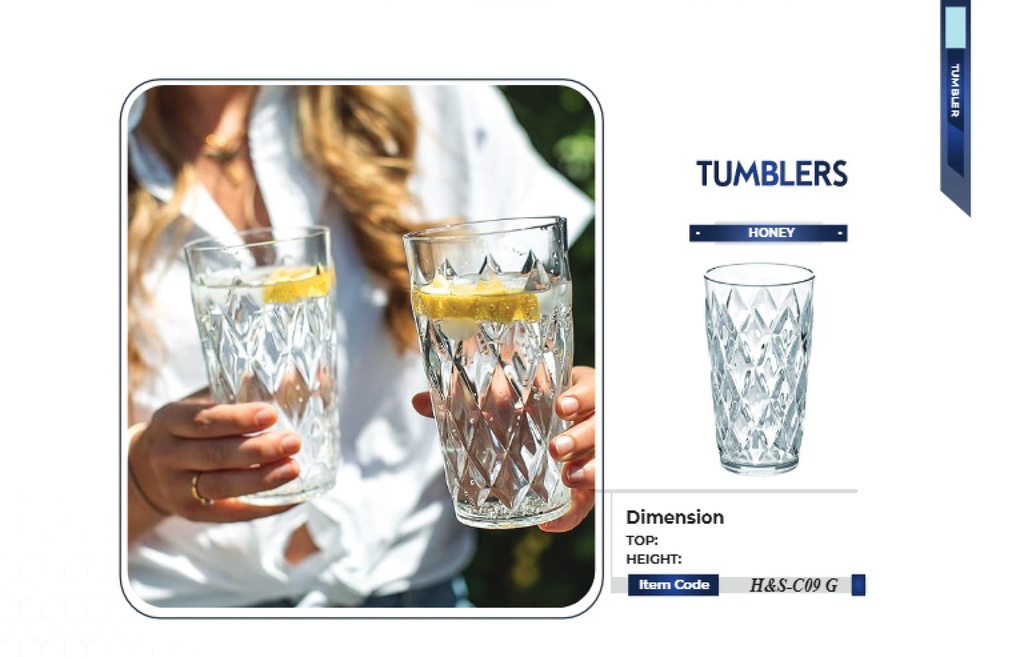 Tumbler Glass set 6pcs ( H&S - C09G )  