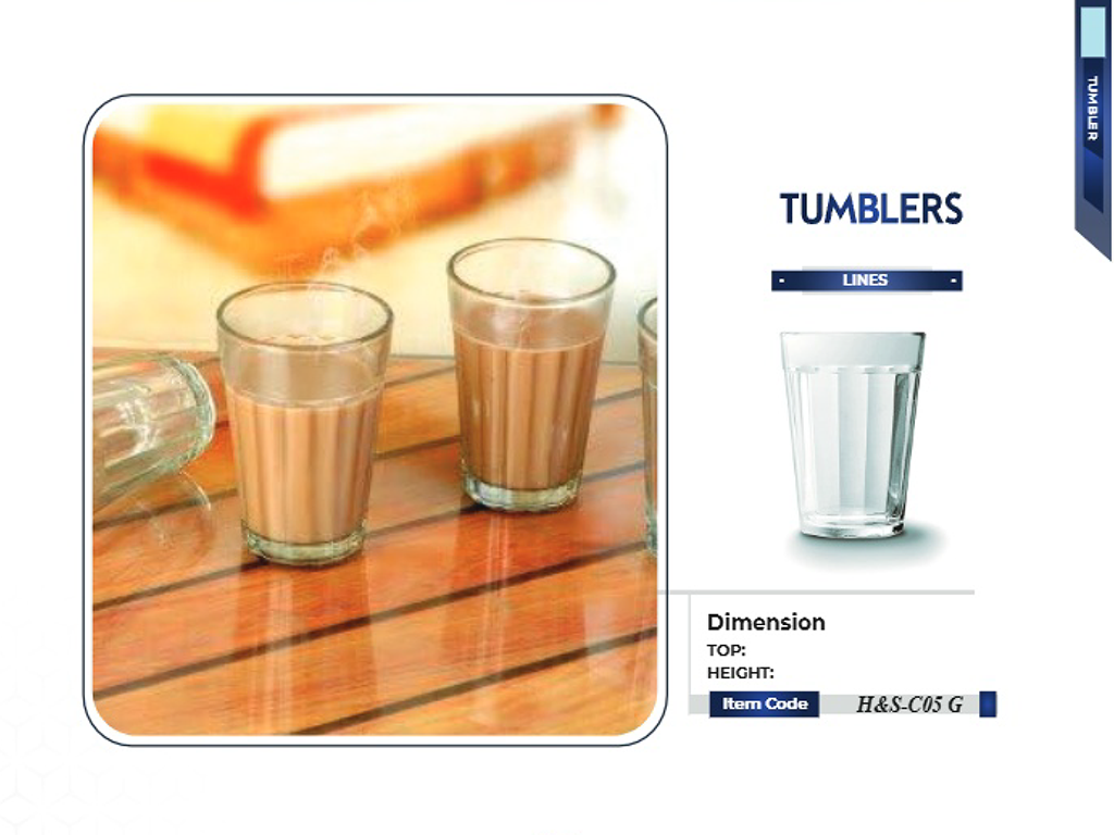 Tumblers Cup Glass set 6pcs ( H&S- C05 G)