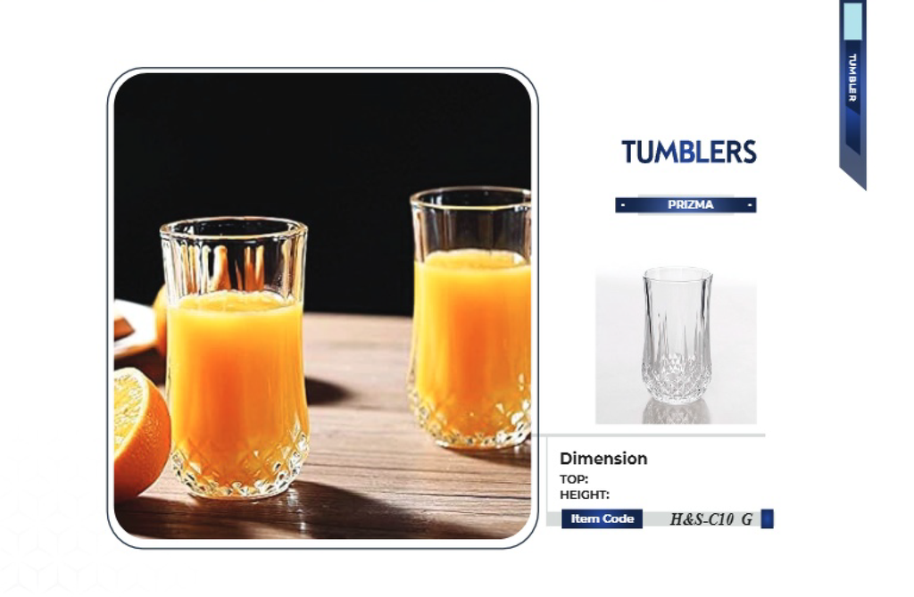 Tumbler Glass set 6pcs Tumbler ( H&S - C10 G )  