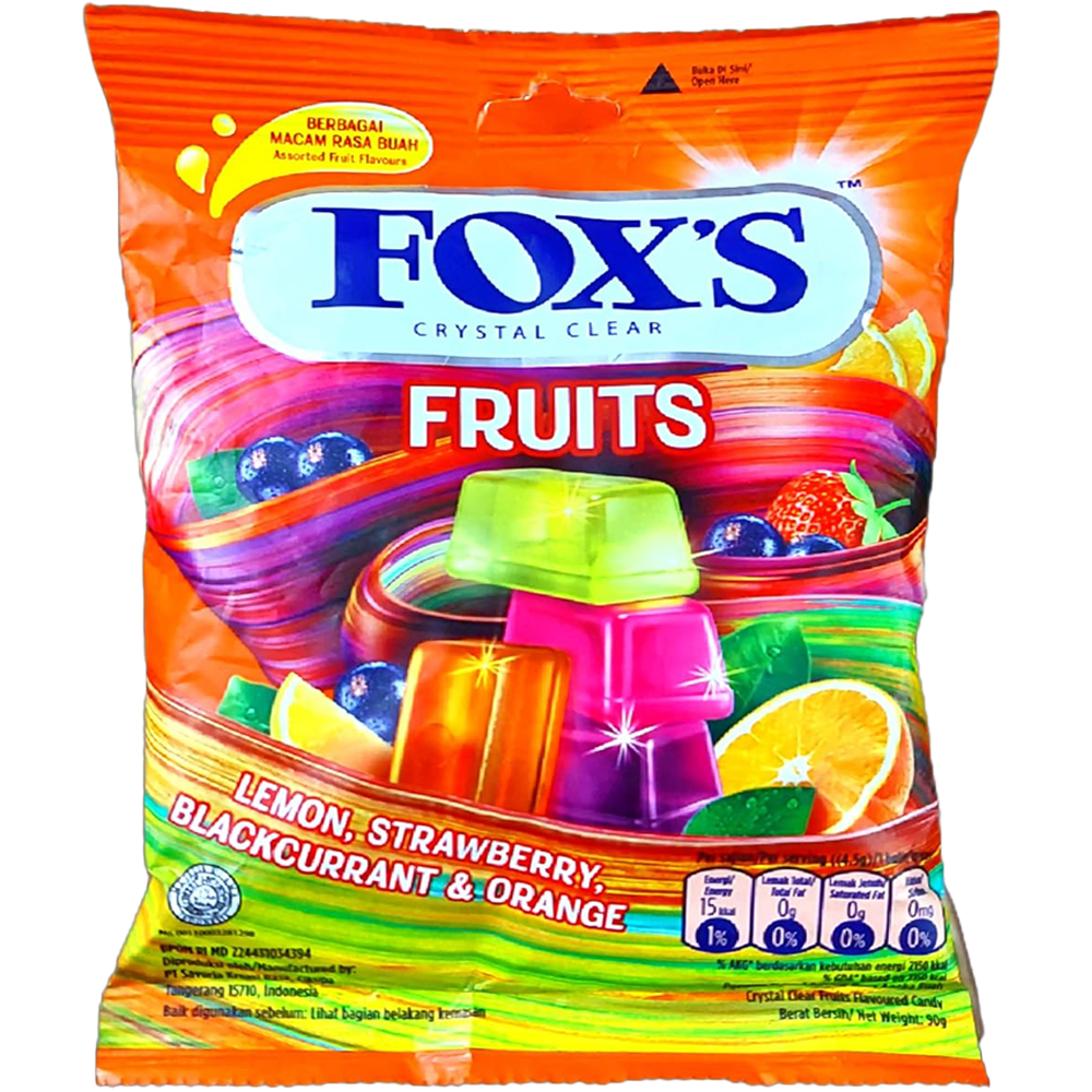  FOX'S Crystal Clear Fruits Candy Pack 90g
