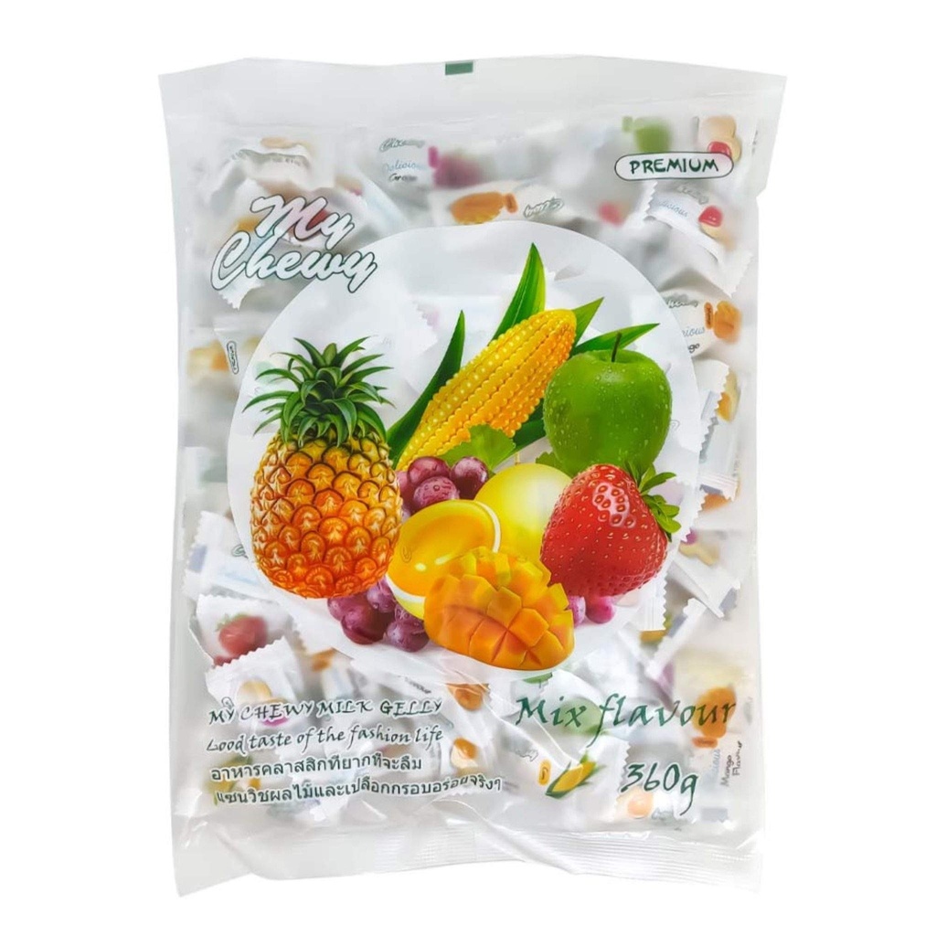My Chewy Soft Milk Jelly Mix Fruit Flavors- 360g Old