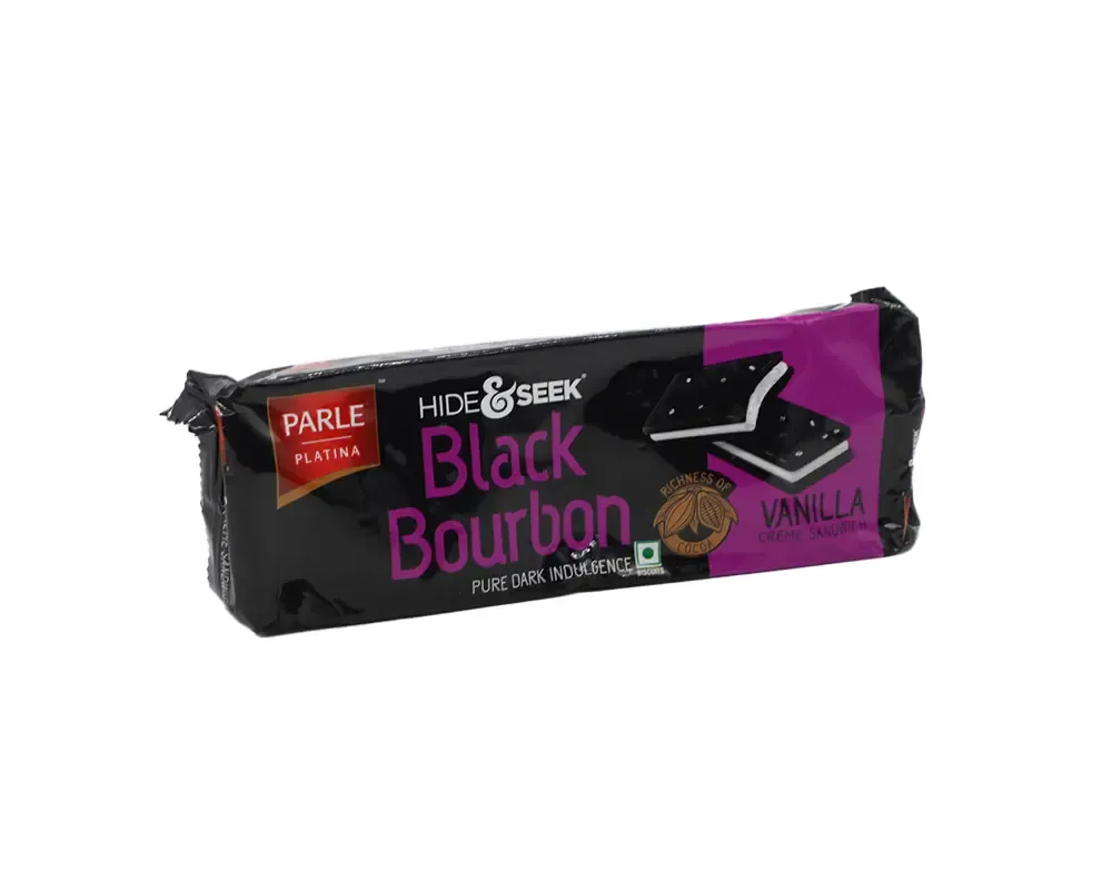 Parle Hide & Seek Black Bourbon Vanilla Cream Sandwich 100gm