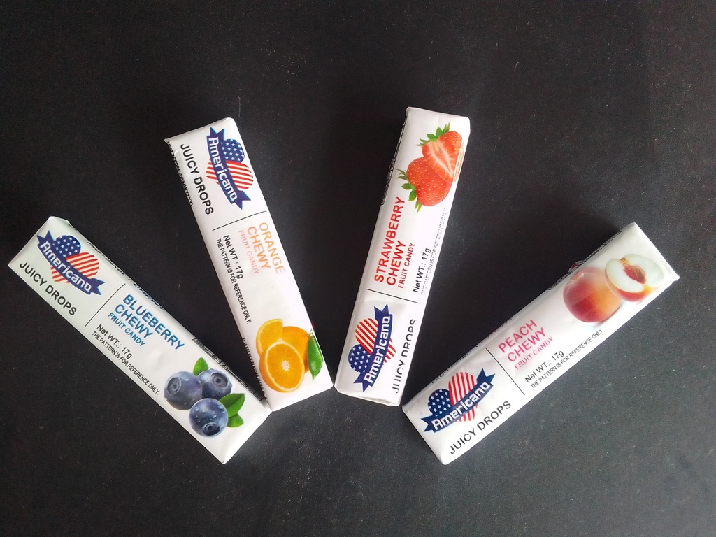  Juice Drops peach chewy 17 gm x 30p box by PRC 