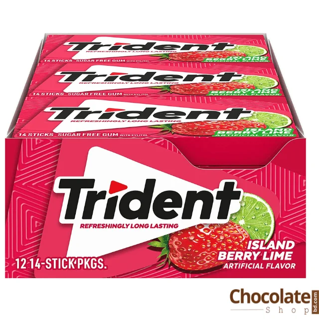  Trident Island Berry Lime Sugar Free Gum( 1.9 gm )By USA 